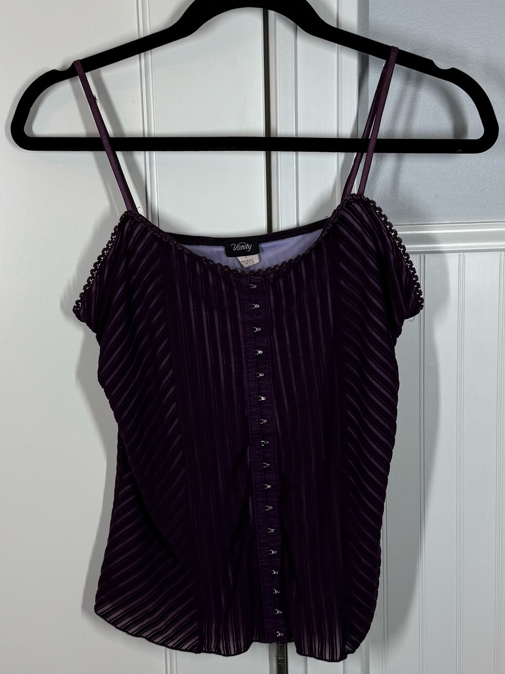 Vintage 90's Sexy corset like tank top cami camisole purple whimsigoth scene
